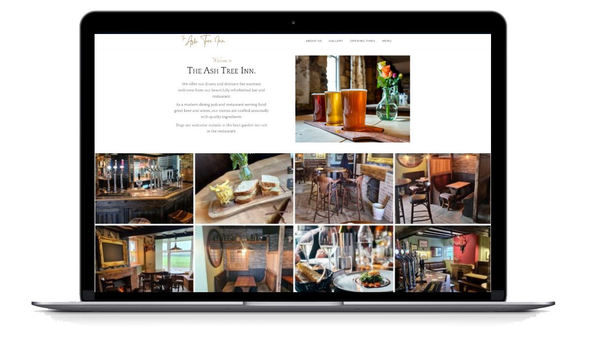 The Ash Tree Inn website desktop