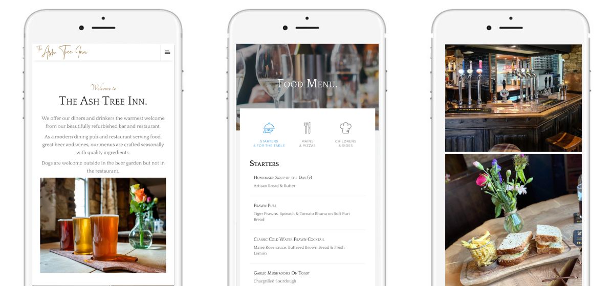 The Ash Tree Inn responsive website example